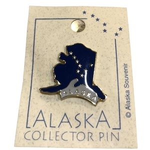 Alaska State Flag Big Dipper North Star Lapel Hat Map Pin Souvenir Tour Guide 1”